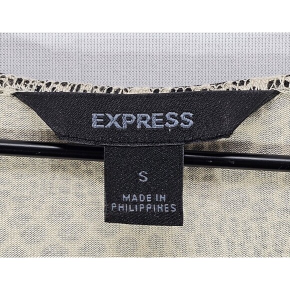 VTG Express Womens Wrap Dress Modal Knit 90s Y2K Fairy Grunge Animal Print Small - Picture 3 of 13